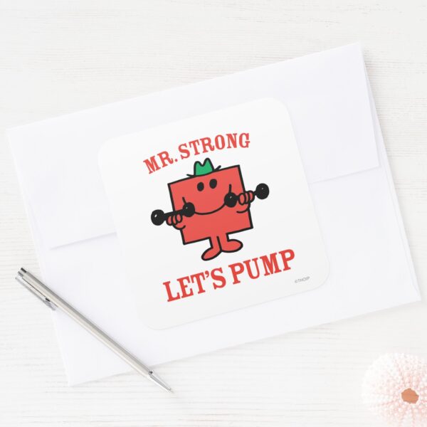 Pumping_Iron_With_Mr._Strong_Square_Sticker_3 Pumping Iron With Mr. Strong Square Sticker