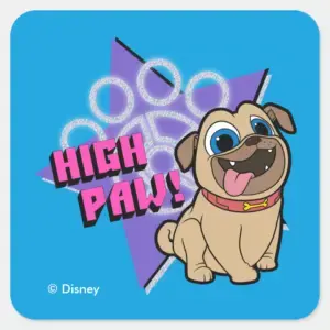 Puppy Dog Pals Rolly High Paw Square Sticker