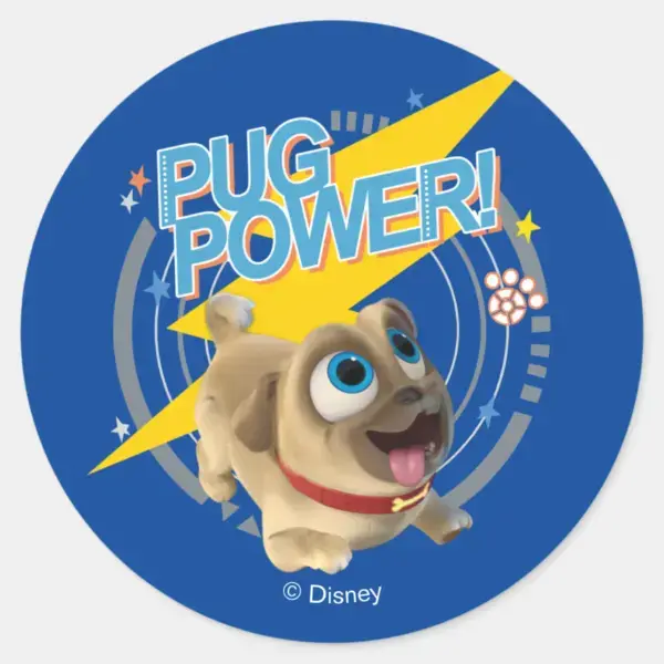 Puppy_Dog_Pals___Rolly_-_Pug_Power_Classic_Round_Sticker_1 Puppy Dog Pals Rolly Pug Power Classic Round Sticker