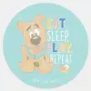 Puppy Scooby Doo Eat Sleep Play Repeat Classic Round Sticker