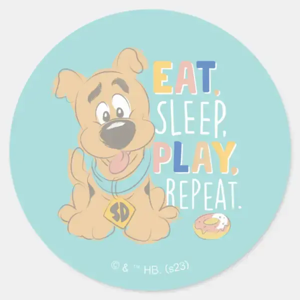 Puppy_Scooby-Doo__Eat,_Sleep,_Play,_Repeat__Classic_Round_Sticker_1 Puppy Scooby Doo Eat Sleep Play Repeat Classic Round Sticker