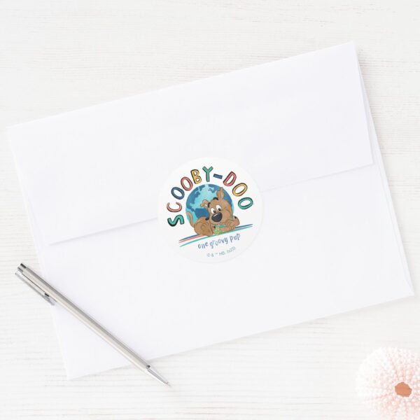 Puppy_Scooby-Doo__One_Groovy_Pup__Classic_Round_Sticker_3 Puppy Scooby Doo One Groovy Pup Classic Round Sticker