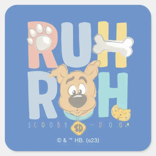 Puppy_Scooby-Doo__Ruh_Roh__Square_Sticker_1 Puppy Scooby Doo Ruh Roh Square Sticker