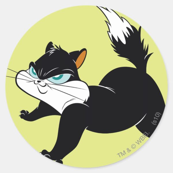 Pussyfoot_Claws_Out_Classic_Round_Sticker_1 Pussyfoot Claws Out Classic Round Sticker