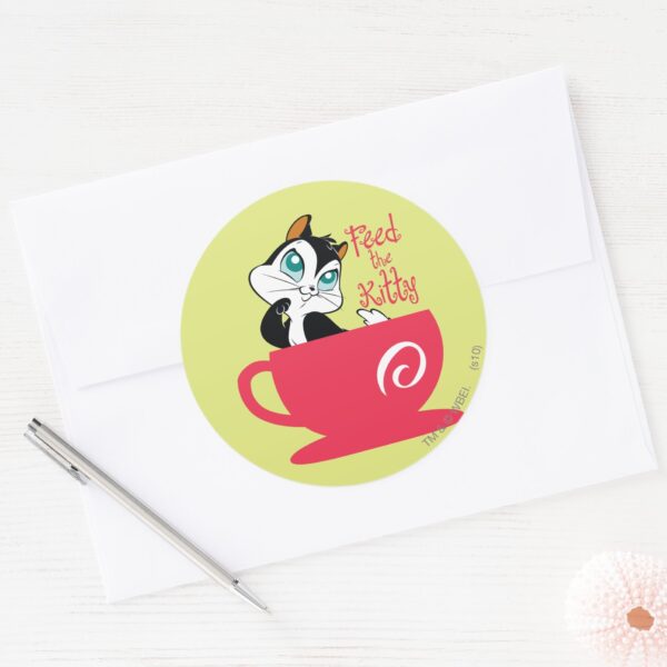 Pussyfoot_Feed_the_Kitty_Classic_Round_Sticker_3 Pussyfoot Feed The Kitty Classic Round Sticker