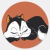 Pussyfoot_Sleepy_Kitty_Classic_Round_Sticker_1 Pussyfoot Sleepy Kitty Classic Round Sticker