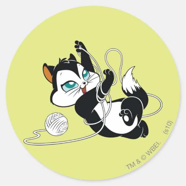 Pussyfoot_Tangled_Up_Classic_Round_Sticker_1 Pussyfoot Tangled Up Classic Round Sticker