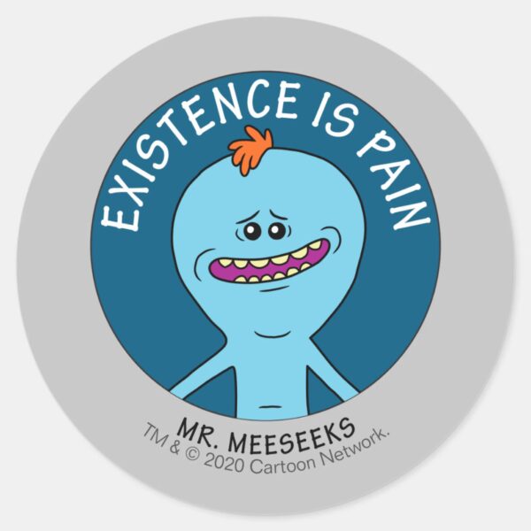 RICK_AND_MORTY™___Existence_Is_Pain_Classic_Round_Sticker_1 RICK AND MORTY™ Existence Is Pain Classic Round Sticker