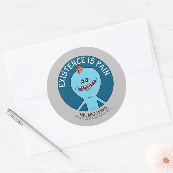 RICK_AND_MORTY™___Existence_Is_Pain_Classic_Round_Sticker_3 RICK AND MORTY™ Existence Is Pain Classic Round Sticker