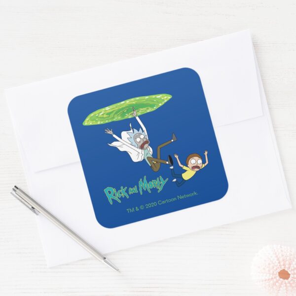 RICK_AND_MORTY™___Falling_Out_Of_Portal_Square_Sticker_3 RICK AND MORTY™ Falling Out Of Portal Square Sticker