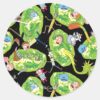 RICK AND MORTY™ Falling Through Portals Pattern Classic Round Sticker