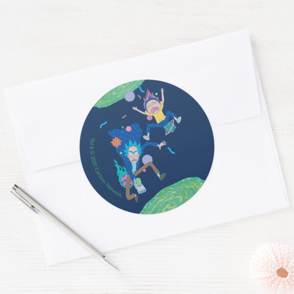 RICK_AND_MORTY™___Infected_Portal_Jump_Classic_Round_Sticker_3 RICK AND MORTY™ Infected Portal Jump Classic Round Sticker