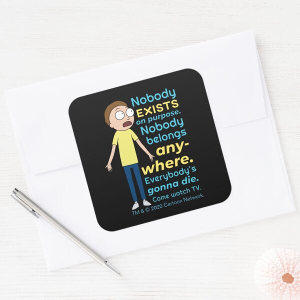 RICK_AND_MORTY™___Nobody_Exists_On_Purpose_Square_Sticker_3 RICK AND MORTY™ Nobody Exists On Purpose Square Sticker