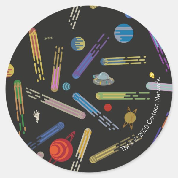 RICK_AND_MORTY™___Outer_Space_Comet_Pattern_Classic_Round_Sticker_1 RICK AND MORTY™ Outer Space Comet Pattern Classic Round Sticker