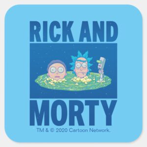 RICK AND MORTY™ Peeking Through Portal Square Sticker