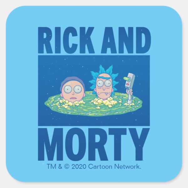 RICK_AND_MORTY™___Peeking_Through_Portal_Square_Sticker_1 RICK AND MORTY™ Peeking Through Portal Square Sticker