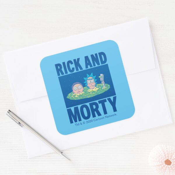 RICK_AND_MORTY™___Peeking_Through_Portal_Square_Sticker_3 RICK AND MORTY™ Peeking Through Portal Square Sticker