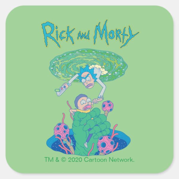 RICK_AND_MORTY™___Portal_Rescue_Square_Sticker_1 RICK AND MORTY™ Portal Rescue Square Sticker