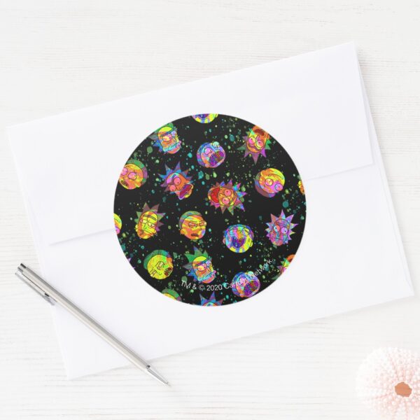 RICK_AND_MORTY™___Psychedelic_Swirl_Pattern_Classic_Round_Sticker_3 RICK AND MORTY™ Psychedelic Swirl Pattern Classic Round Sticker