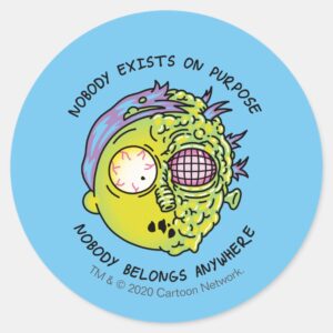 RICK AND MORTY™ Stylized Morty Fly Quote Classic Round Sticker
