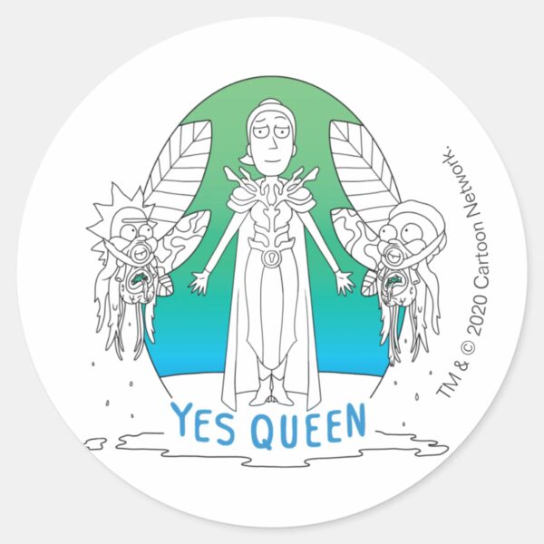 RICK_AND_MORTY™___Yes_Queen_Classic_Round_Sticker_1 RICK AND MORTY™ Yes Queen Classic Round Sticker