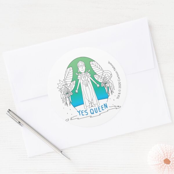 RICK_AND_MORTY™___Yes_Queen_Classic_Round_Sticker_3 RICK AND MORTY™ Yes Queen Classic Round Sticker