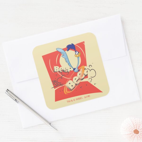 ROAD RUNNER™ BEEP BEEP™ Sunset Graphic Square Sticker