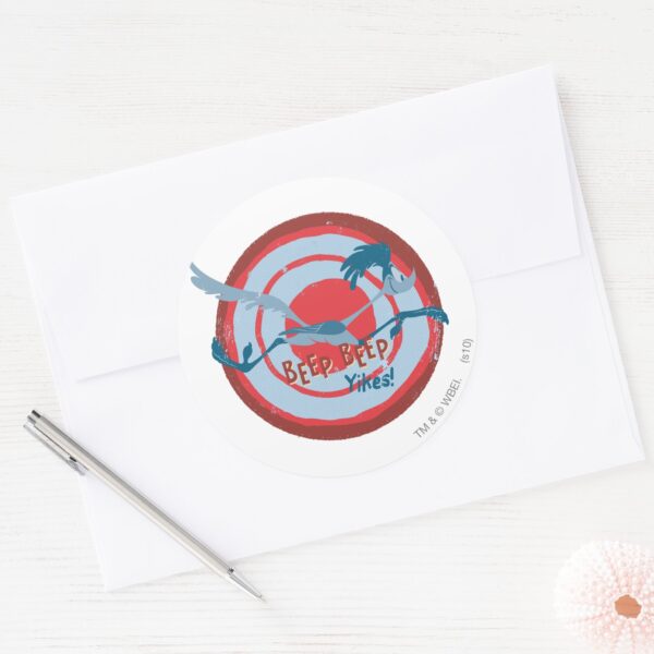 ROAD_RUNNER™_BEEP_BEEP!™_Yikes!_Classic_Round_Sticker_3 ROAD RUNNER™ BEEP BEEP™ Yikes Classic Round Sticker