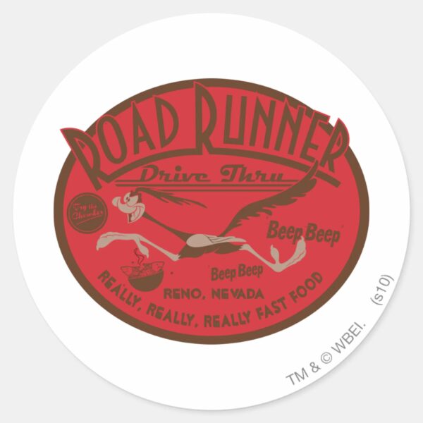 ROAD_RUNNER™_Drive_Thru_2_Classic_Round_Sticker_1 ROAD RUNNER™ Drive Thru 2 Classic Round Sticker