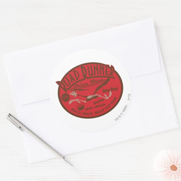 ROAD_RUNNER™_Drive_Thru_2_Classic_Round_Sticker_3 ROAD RUNNER™ Drive Thru 2 Classic Round Sticker