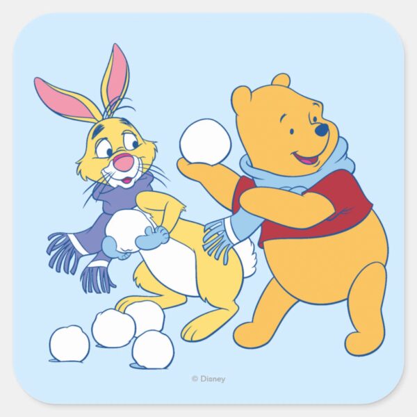 Rabbit_and_Pooh_Square_Sticker_1 Rabbit And Pooh Square Sticker