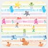 Rainbow Color Sesame Pals Pattern Square Sticker