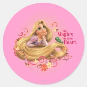 Rapunzel_-_The_Magic's_in_your_Heart_Classic_Round_Sticker_1 Rapunzel The Magics In Your Heart Classic Round Sticker