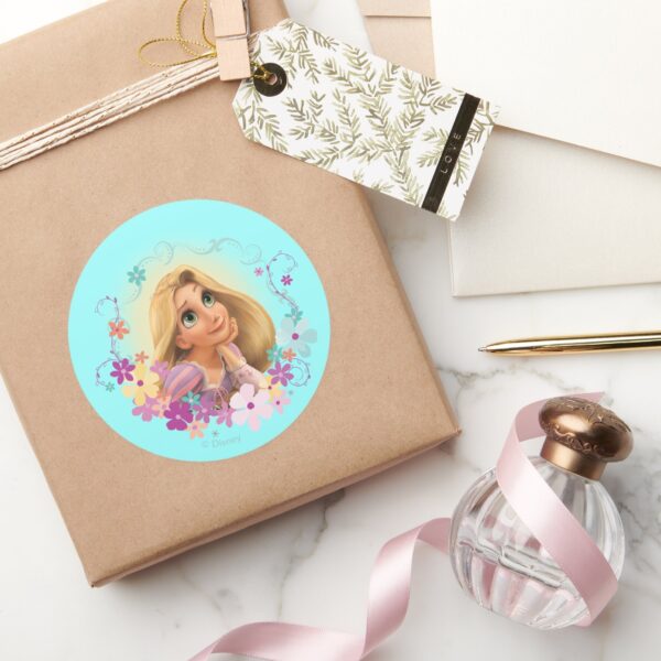 Rapunzel_Flower_Frame_Classic_Round_Sticker_5 Rapunzel Flower Frame Classic Round Sticker