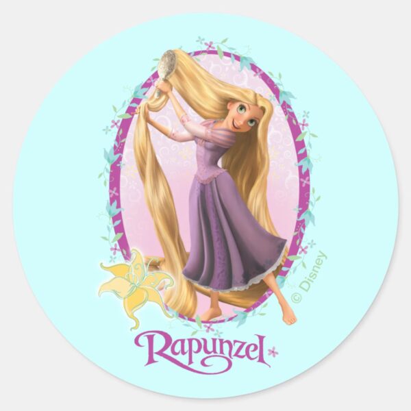 Rapunzel_Frame_Classic_Round_Sticker_1 Rapunzel Frame Classic Round Sticker