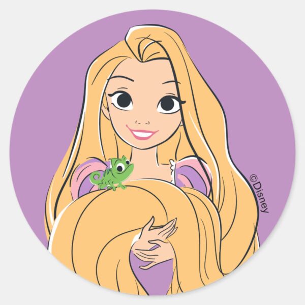 Rapunzel_&_Pascal_Magic_Moment_Classic_Round_Sticker_1 Rapunzel Pascal Magic Moment Classic Round Sticker
