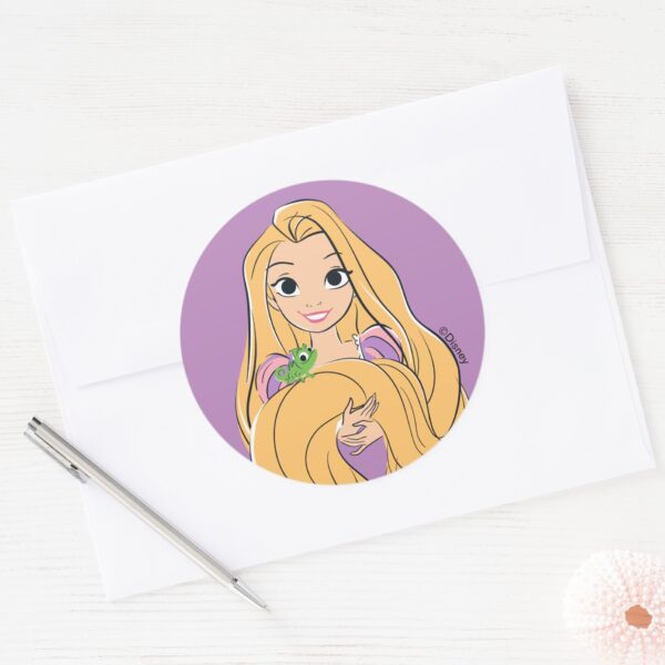 Rapunzel_&_Pascal_Magic_Moment_Classic_Round_Sticker_3 Rapunzel Pascal Magic Moment Classic Round Sticker