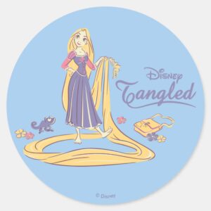 Rapunzel_&_Pascal_Purple_Pastels_Classic_Round_Sticker_1 Rapunzel Pascal Purple Pastels Classic Round Sticker