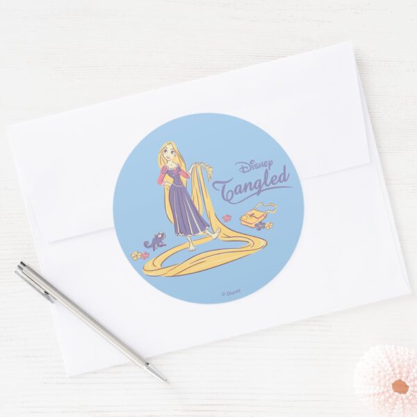 Rapunzel_&_Pascal_Purple_Pastels_Classic_Round_Sticker_3 Rapunzel Pascal Purple Pastels Classic Round Sticker