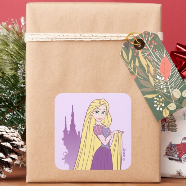 Rapunzel_&_Tower_Graphic_Square_Sticker_5 Rapunzel Tower Graphic Square Sticker