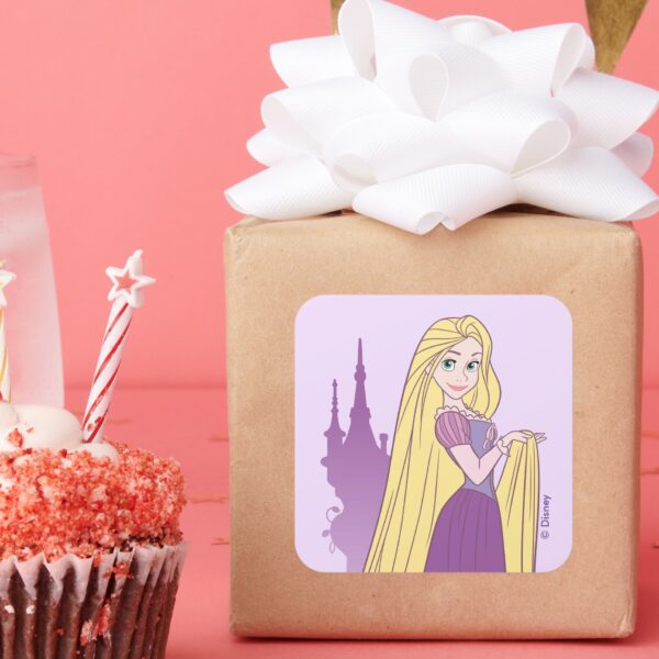 Rapunzel_&_Tower_Graphic_Square_Sticker_6 Rapunzel Tower Graphic Square Sticker