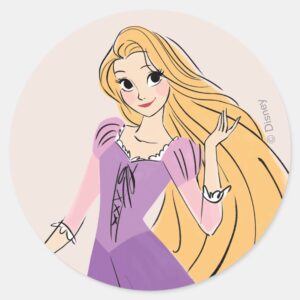 Rapunzel_in_Motion_Classic_Round_Sticker_1 Rapunzel In Motion Classic Round Sticker
