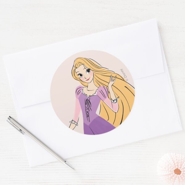 Rapunzel In Motion Classic Round Sticker