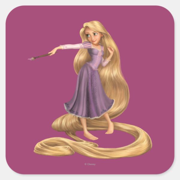 Rapunzel_with_Paintbrush_2_Square_Sticker_1 Rapunzel With Paintbrush 2 Square Sticker