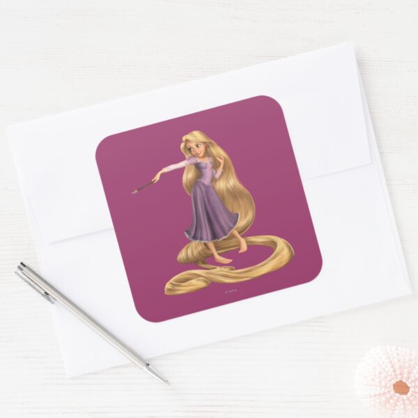 Rapunzel_with_Paintbrush_2_Square_Sticker_3 Rapunzel With Paintbrush 2 Square Sticker