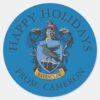 Ravenclaw_Coat_of_Arms___Happy_Holidays_Classic_Round_Sticker_1 Ravenclaw Coat Of Arms Happy Holidays Classic Round Sticker