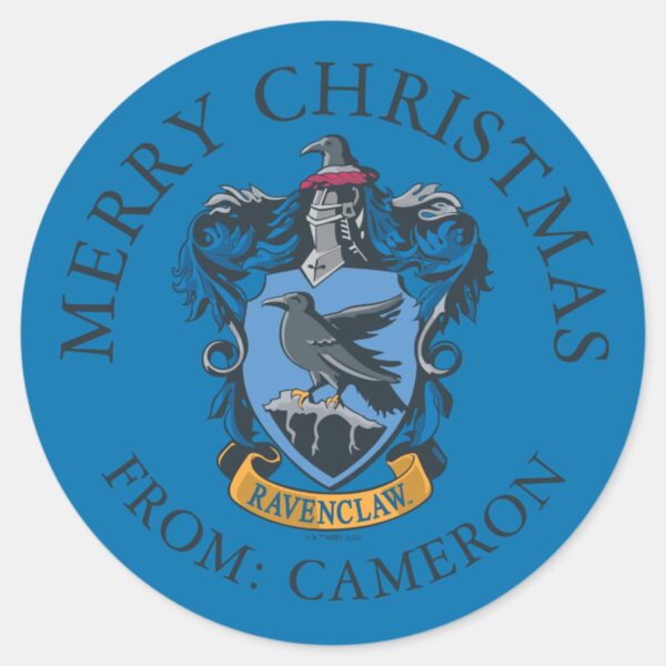 Ravenclaw_Coat_of_Arms___Merry_Christmas_Classic_Round_Sticker_1 Ravenclaw Coat Of Arms Merry Christmas Classic Round Sticker