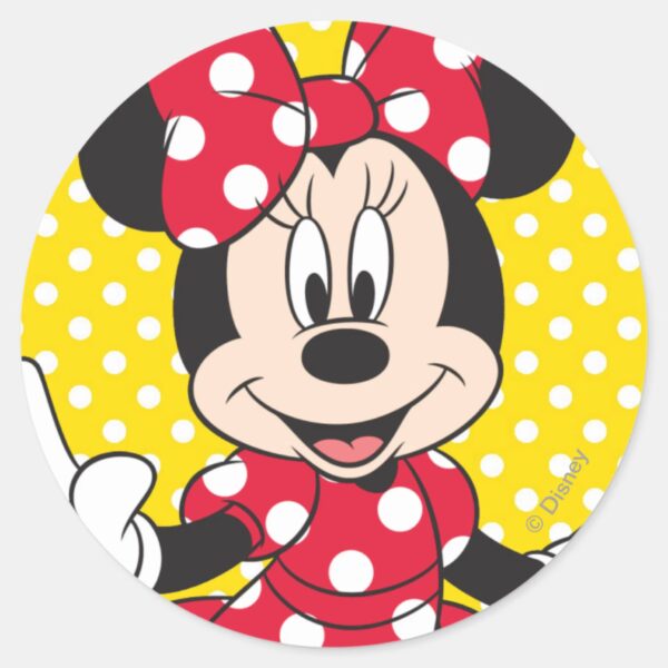 Red_Minnie___Cute_Closeup_Classic_Round_Sticker_1 Red Minnie Cute Closeup Classic Round Sticker