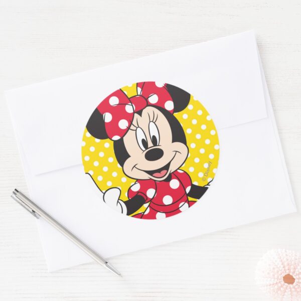Red_Minnie___Cute_Closeup_Classic_Round_Sticker_3 Red Minnie Cute Closeup Classic Round Sticker