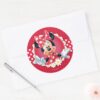 Red_Minnie___Flower_Frame_Classic_Round_Sticker_3 Red Minnie Flower Frame Classic Round Sticker